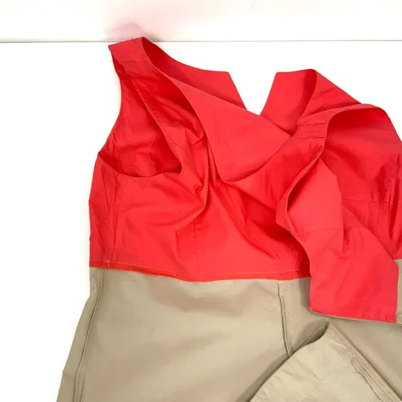 Guglielminotti Archivio '67 Italy Designer Red & Tan Cotton A-Line Dress Sz 6 - Picture 16 of 16